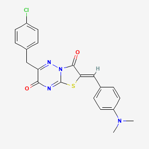 molecular formula C21H17ClN4O2S B15024831 (2Z)-6-(4-chlorobenzyl)-2-[4-(dimethylamino)benzylidene]-7H-[1,3]thiazolo[3,2-b][1,2,4]triazine-3,7(2H)-dione 