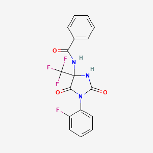 molecular formula C17H11F4N3O3 B15024833 N-[1-(2-fluorophenyl)-2,5-dioxo-4-(trifluoromethyl)imidazolidin-4-yl]benzamide 