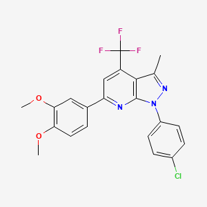 1-(4-chlorophenyl)-6-(3,4-dimethoxyphenyl)-3-methyl-4-(trifluoromethyl)-1H-pyrazolo[3,4-b]pyridine