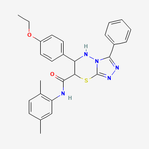 molecular formula C27H27N5O2S B15024850 N-(2,5-dimethylphenyl)-6-(4-ethoxyphenyl)-3-phenyl-6,7-dihydro-5H-[1,2,4]triazolo[3,4-b][1,3,4]thiadiazine-7-carboxamide 