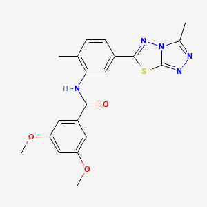 molecular formula C20H19N5O3S B15024888 3,5-Dimethoxy-N-(2-methyl-5-{3-methyl-[1,2,4]triazolo[3,4-B][1,3,4]thiadiazol-6-YL}phenyl)benzamide 