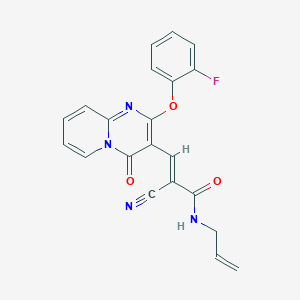 molecular formula C21H15FN4O3 B15024913 (2E)-2-cyano-3-[2-(2-fluorophenoxy)-4-oxo-4H-pyrido[1,2-a]pyrimidin-3-yl]-N-(prop-2-en-1-yl)prop-2-enamide 