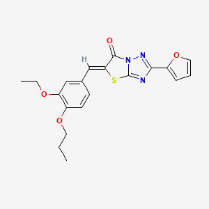 molecular formula C20H19N3O4S B15024919 (5Z)-5-(3-ethoxy-4-propoxybenzylidene)-2-(2-furyl)[1,3]thiazolo[3,2-b][1,2,4]triazol-6(5H)-one 