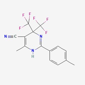 molecular formula C15H11F6N3 B15024950 6-Methyl-2-(4-methylphenyl)-4,4-bis(trifluoromethyl)-1,4-dihydropyrimidine-5-carbonitrile 