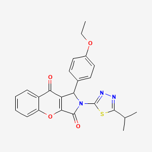 molecular formula C24H21N3O4S B15024988 1-(4-Ethoxyphenyl)-2-[5-(propan-2-yl)-1,3,4-thiadiazol-2-yl]-1,2-dihydrochromeno[2,3-c]pyrrole-3,9-dione 