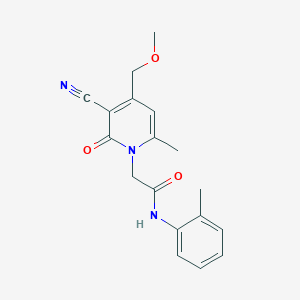 2-[3-cyano-4-(methoxymethyl)-6-methyl-2-oxopyridin-1(2H)-yl]-N-(2-methylphenyl)acetamide