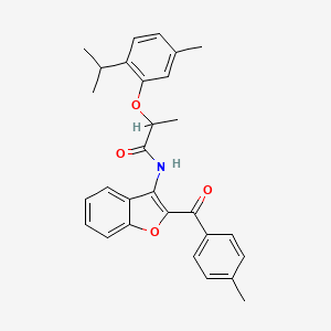 N-{2-[(4-methylphenyl)carbonyl]-1-benzofuran-3-yl}-2-[5-methyl-2-(propan-2-yl)phenoxy]propanamide