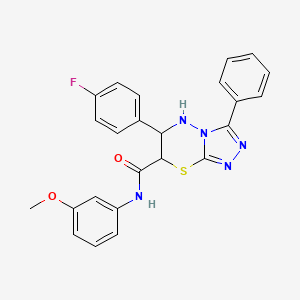 molecular formula C24H20FN5O2S B15025023 6-(4-fluorophenyl)-N-(3-methoxyphenyl)-3-phenyl-6,7-dihydro-5H-[1,2,4]triazolo[3,4-b][1,3,4]thiadiazine-7-carboxamide 