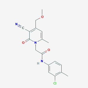 N-(3-chloro-4-methylphenyl)-2-[3-cyano-4-(methoxymethyl)-6-methyl-2-oxopyridin-1(2H)-yl]acetamide