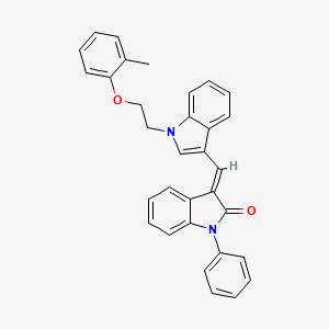 molecular formula C32H26N2O2 B15025045 (3E)-3-({1-[2-(2-methylphenoxy)ethyl]-1H-indol-3-yl}methylidene)-1-phenyl-1,3-dihydro-2H-indol-2-one 