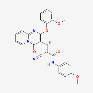 (2E)-2-cyano-3-[2-(2-methoxyphenoxy)-4-oxo-4H-pyrido[1,2-a]pyrimidin-3-yl]-N-(4-methoxyphenyl)prop-2-enamide