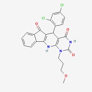 molecular formula C24H19Cl2N3O4 B15025053 2-(2,4-dichlorophenyl)-7-(3-methoxypropyl)-5,7,9-triazatetracyclo[8.7.0.03,8.011,16]heptadeca-1(10),3(8),11,13,15-pentaene-4,6,17-trione 