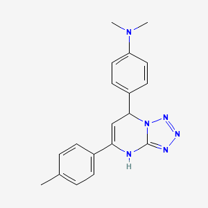 molecular formula C19H20N6 B15025087 N,N-dimethyl-4-[5-(4-methylphenyl)-4,7-dihydrotetrazolo[1,5-a]pyrimidin-7-yl]aniline 