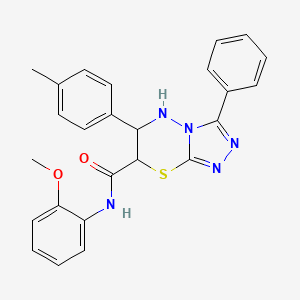 molecular formula C25H23N5O2S B15025094 N-(2-methoxyphenyl)-6-(4-methylphenyl)-3-phenyl-6,7-dihydro-5H-[1,2,4]triazolo[3,4-b][1,3,4]thiadiazine-7-carboxamide 