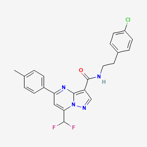 molecular formula C23H19ClF2N4O B15025104 N-[2-(4-chlorophenyl)ethyl]-7-(difluoromethyl)-5-(4-methylphenyl)pyrazolo[1,5-a]pyrimidine-3-carboxamide 