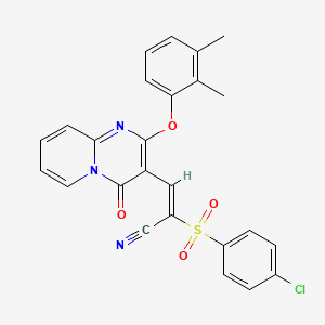 molecular formula C25H18ClN3O4S B15025119 (2E)-2-[(4-chlorophenyl)sulfonyl]-3-[2-(2,3-dimethylphenoxy)-4-oxo-4H-pyrido[1,2-a]pyrimidin-3-yl]prop-2-enenitrile 