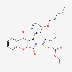 molecular formula C29H28N2O6S B15025137 ethyl 2-{3,9-dioxo-1-[3-(pentyloxy)phenyl]-3,9-dihydrochromeno[2,3-c]pyrrol-2(1H)-yl}-4-methyl-1,3-thiazole-5-carboxylate 