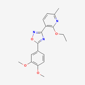 molecular formula C18H19N3O4 B15025159 3-[5-(3,4-Dimethoxyphenyl)-1,2,4-oxadiazol-3-yl]-2-ethoxy-6-methylpyridine 