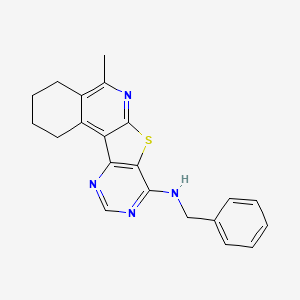 molecular formula C21H20N4S B15025211 N-benzyl-8-methyl-11-thia-9,14,16-triazatetracyclo[8.7.0.02,7.012,17]heptadeca-1,7,9,12,14,16-hexaen-13-amine 