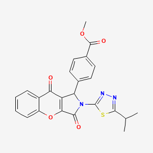 molecular formula C24H19N3O5S B15025215 Methyl 4-{3,9-dioxo-2-[5-(propan-2-yl)-1,3,4-thiadiazol-2-yl]-1,2,3,9-tetrahydrochromeno[2,3-c]pyrrol-1-yl}benzoate CAS No. 620589-63-1