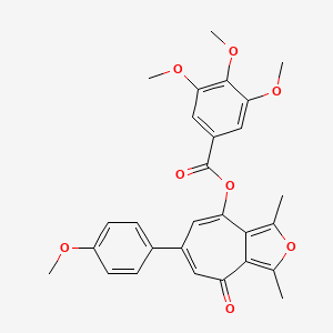 6-(4-methoxyphenyl)-1,3-dimethyl-4-oxo-4H-cyclohepta[c]furan-8-yl 3,4,5-trimethoxybenzoate