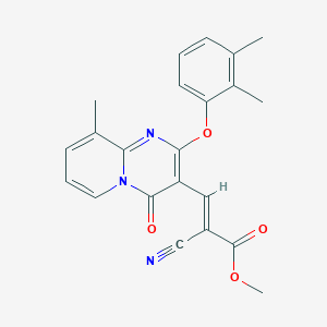 molecular formula C22H19N3O4 B15025228 methyl (2E)-2-cyano-3-[2-(2,3-dimethylphenoxy)-9-methyl-4-oxo-4H-pyrido[1,2-a]pyrimidin-3-yl]prop-2-enoate 