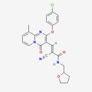 molecular formula C24H21ClN4O4 B15025244 (2E)-3-[2-(4-chlorophenoxy)-9-methyl-4-oxo-4H-pyrido[1,2-a]pyrimidin-3-yl]-2-cyano-N-(tetrahydrofuran-2-ylmethyl)prop-2-enamide 