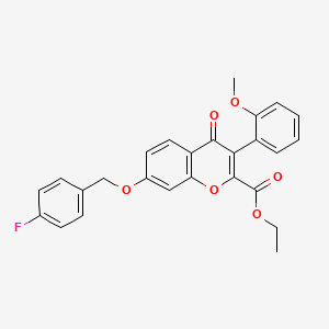 molecular formula C26H21FO6 B15025275 ethyl 7-[(4-fluorobenzyl)oxy]-3-(2-methoxyphenyl)-4-oxo-4H-chromene-2-carboxylate 