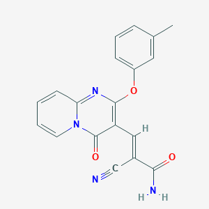 molecular formula C19H14N4O3 B15025294 (2E)-2-cyano-3-[2-(3-methylphenoxy)-4-oxo-4H-pyrido[1,2-a]pyrimidin-3-yl]prop-2-enamide 