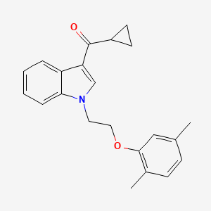 molecular formula C22H23NO2 B15025317 cyclopropyl{1-[2-(2,5-dimethylphenoxy)ethyl]-1H-indol-3-yl}methanone 