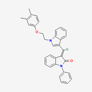 (3E)-3-({1-[2-(3,4-dimethylphenoxy)ethyl]-1H-indol-3-yl}methylidene)-1-phenyl-1,3-dihydro-2H-indol-2-one