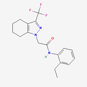 molecular formula C18H20F3N3O B15025349 N-(2-ethylphenyl)-2-[3-(trifluoromethyl)-4,5,6,7-tetrahydro-1H-indazol-1-yl]acetamide 