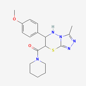 [6-(4-methoxyphenyl)-3-methyl-6,7-dihydro-5H-[1,2,4]triazolo[3,4-b][1,3,4]thiadiazin-7-yl](piperidin-1-yl)methanone