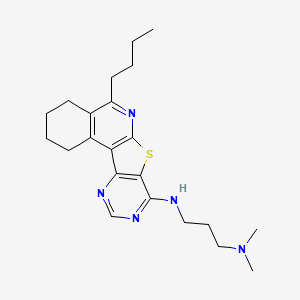 N-(8-butyl-11-thia-9,14,16-triazatetracyclo[8.7.0.02,7.012,17]heptadeca-1,7,9,12,14,16-hexaen-13-yl)-N',N'-dimethylpropane-1,3-diamine