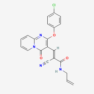 (2E)-3-[2-(4-chlorophenoxy)-4-oxo-4H-pyrido[1,2-a]pyrimidin-3-yl]-2-cyano-N-(prop-2-en-1-yl)prop-2-enamide