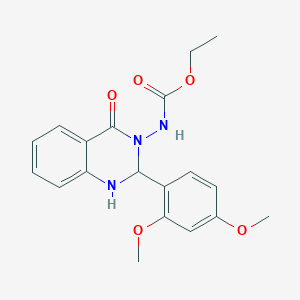 molecular formula C19H21N3O5 B15025397 ethyl 2-(2,4-dimethoxyphenyl)-4-oxo-1,4-dihydroquinazolin-3(2H)-ylcarbamate 