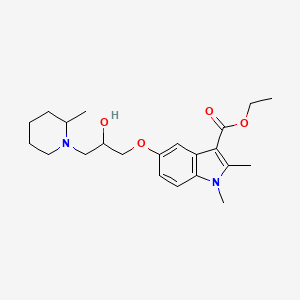 ethyl 5-[2-hydroxy-3-(2-methylpiperidin-1-yl)propoxy]-1,2-dimethyl-1H-indole-3-carboxylate