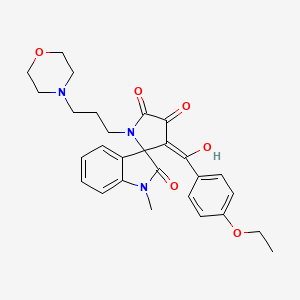 molecular formula C28H31N3O6 B15025428 3'-[(4-ethoxyphenyl)carbonyl]-4'-hydroxy-1-methyl-1'-[3-(morpholin-4-yl)propyl]spiro[indole-3,2'-pyrrole]-2,5'(1H,1'H)-dione 