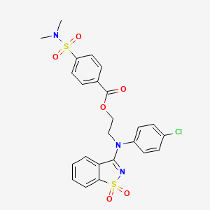 molecular formula C24H22ClN3O6S2 B15025441 2-[(4-Chlorophenyl)(1,1-dioxido-1,2-benzothiazol-3-yl)amino]ethyl 4-(dimethylsulfamoyl)benzoate 