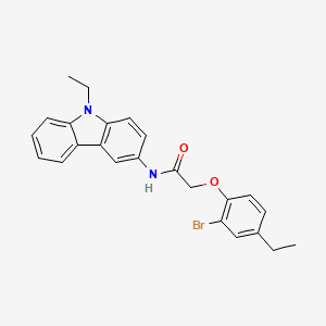 molecular formula C24H23BrN2O2 B15025442 2-(2-bromo-4-ethylphenoxy)-N-(9-ethyl-9H-carbazol-3-yl)acetamide 