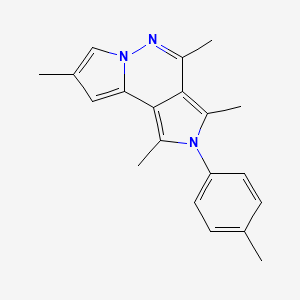 molecular formula C20H21N3 B15025444 3,5,7,11-tetramethyl-4-(4-methylphenyl)-4,8,9-triazatricyclo[7.3.0.02,6]dodeca-1(12),2,5,7,10-pentaene 