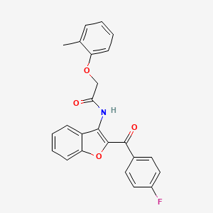 molecular formula C24H18FNO4 B15025479 N-[2-(4-fluorobenzoyl)-1-benzofuran-3-yl]-2-(2-methylphenoxy)acetamide 