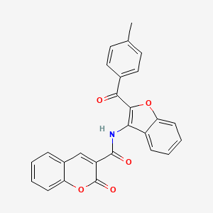 molecular formula C26H17NO5 B15025576 N-[2-(4-methylbenzoyl)-1-benzofuran-3-yl]-2-oxo-2H-chromene-3-carboxamide 