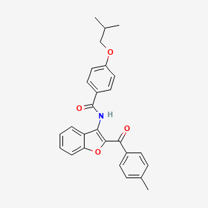 molecular formula C27H25NO4 B15025596 N-[2-(4-methylbenzoyl)-1-benzofuran-3-yl]-4-(2-methylpropoxy)benzamide 