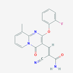 (2E)-2-cyano-3-[2-(2-fluorophenoxy)-9-methyl-4-oxo-4H-pyrido[1,2-a]pyrimidin-3-yl]prop-2-enamide