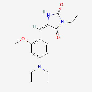 (5E)-5-[4-(diethylamino)-2-methoxybenzylidene]-3-ethylimidazolidine-2,4-dione