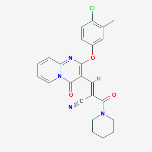 molecular formula C24H21ClN4O3 B15025647 (2E)-3-[2-(4-chloro-3-methylphenoxy)-4-oxo-4H-pyrido[1,2-a]pyrimidin-3-yl]-2-(piperidin-1-ylcarbonyl)prop-2-enenitrile 