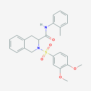 molecular formula C25H26N2O5S B15025652 2-[(3,4-dimethoxyphenyl)sulfonyl]-N-(2-methylphenyl)-1,2,3,4-tetrahydroisoquinoline-3-carboxamide 