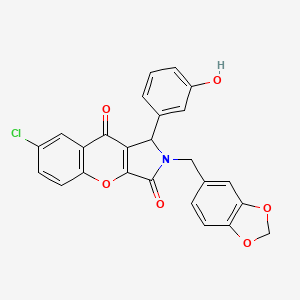 2-(1,3-Benzodioxol-5-ylmethyl)-7-chloro-1-(3-hydroxyphenyl)-1,2-dihydrochromeno[2,3-c]pyrrole-3,9-dione