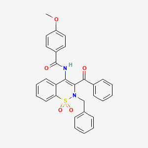 molecular formula C30H24N2O5S B15025682 N-(3-benzoyl-2-benzyl-1,1-dioxido-2H-1,2-benzothiazin-4-yl)-4-methoxybenzamide 